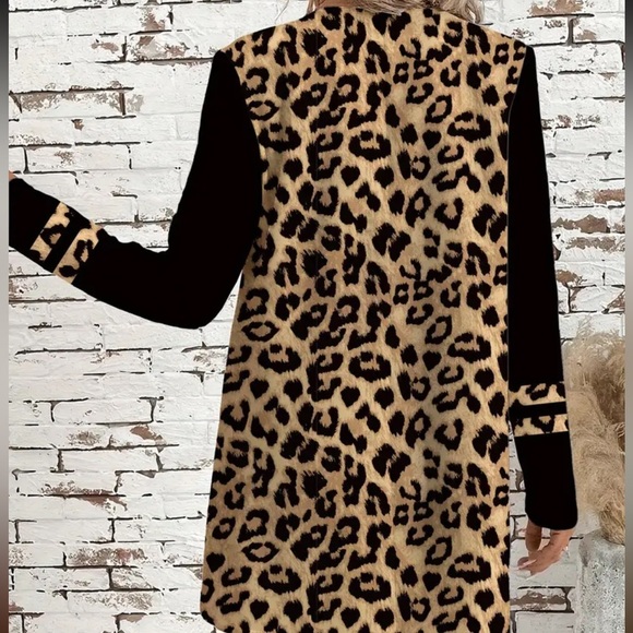 Leopard Print Open Front Cardigan - Picture 3 of 4